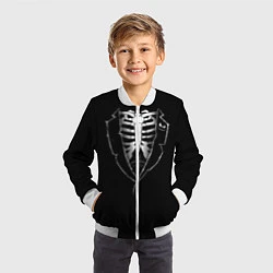 Бомбер детский Хэллоуинский скелет, цвет: 3D-белый — фото 2
