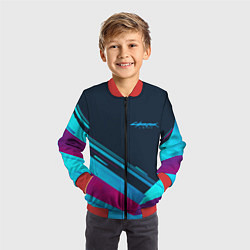 Бомбер детский Cyberpunk 2077, цвет: 3D-красный — фото 2