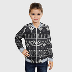 Бомбер детский Этнический узор, цвет: 3D-серый — фото 2