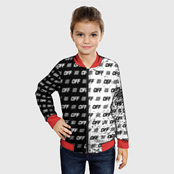 Бомбер детский Off-White: Black & White, цвет: 3D-красный — фото 2