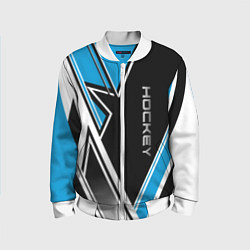 Детский бомбер Hockey black blue white