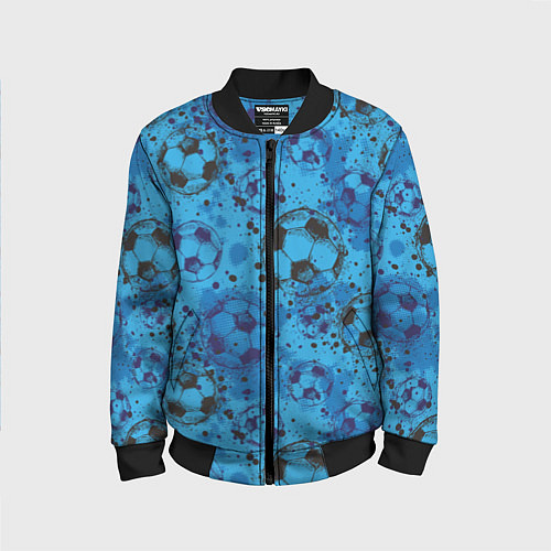 Детский бомбер Футбольные мячи / 3D-Черный – фото 1