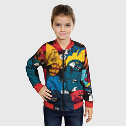 Бомбер детский Годзилла, цвет: 3D-красный — фото 2