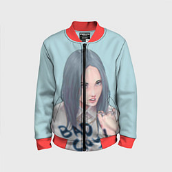 Бомбер детский Billie Eilish: Bad Guy, цвет: 3D-красный