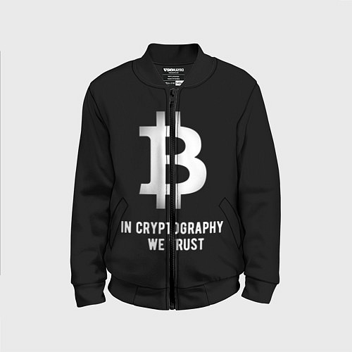 Детский бомбер Биткоин Криптовалюта / 3D-Черный – фото 1