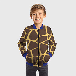 Бомбер детский Окрас жирафа, цвет: 3D-синий — фото 2