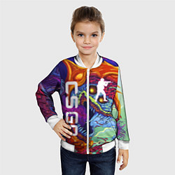 Бомбер детский CS GO HYPERBEAST, цвет: 3D-белый — фото 2