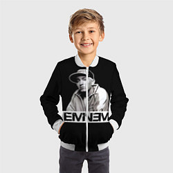 Бомбер детский Eminem, цвет: 3D-белый — фото 2