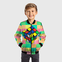 Бомбер детский Кубик Рубика, цвет: 3D-черный — фото 2