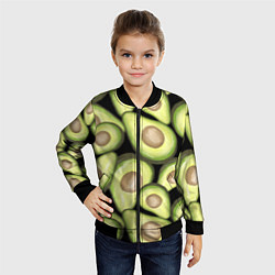 Бомбер детский Avocado background, цвет: 3D-черный — фото 2