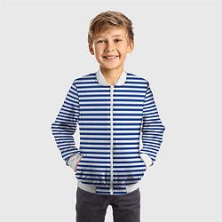 Бомбер детский Тельняшка ВМФ, цвет: 3D-белый — фото 2