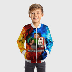 Бомбер детский MINECRAFT, цвет: 3D-белый — фото 2