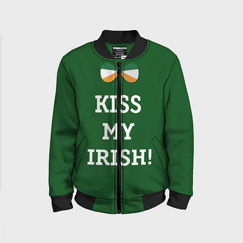 Детский бомбер Kiss my Irish / 3D-Черный – фото 1