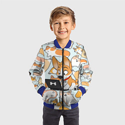 Бомбер детский Корги, цвет: 3D-синий — фото 2