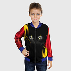 Бомбер детский Грозовой кошак, цвет: 3D-синий — фото 2