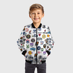 Бомбер детский NBA Pattern, цвет: 3D-черный — фото 2