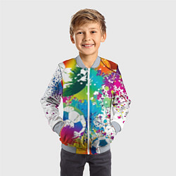 Бомбер детский Football Paints, цвет: 3D-серый — фото 2