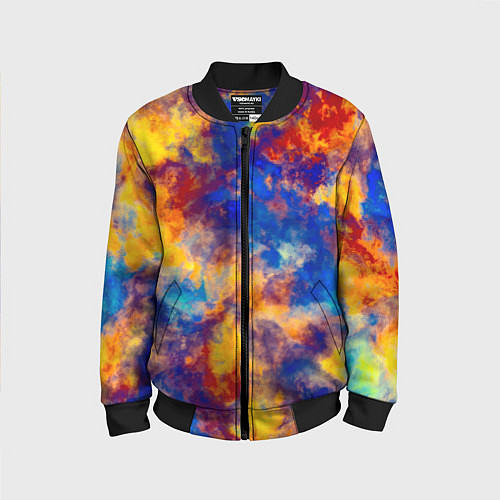 Детский бомбер Огненно-синий полутон / 3D-Черный – фото 1