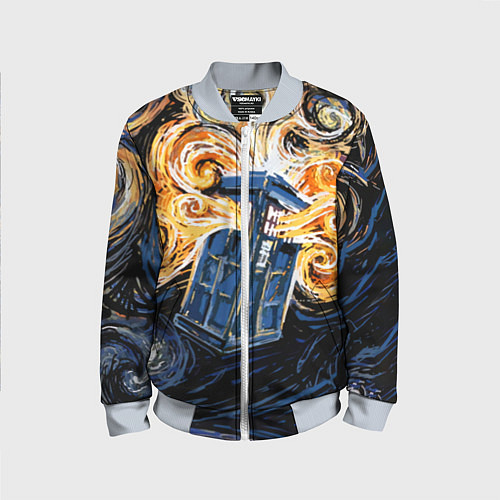 Детский бомбер Van Gogh Tardis / 3D-Серый – фото 1