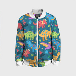 Детский бомбер Арт с динозаврами