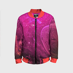 Бомбер детский РОЗОВЫЙ КОСМОС, цвет: 3D-красный