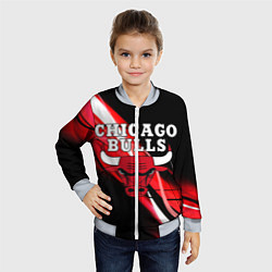 Бомбер детский CHICAGO BULLS, цвет: 3D-серый — фото 2