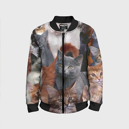 Детский бомбер КОТЯТКИ / 3D-Черный – фото 1