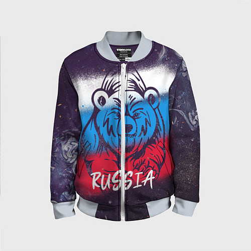 Детский бомбер Russia Bear / 3D-Серый – фото 1