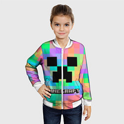 Бомбер детский Minecraft, цвет: 3D-белый — фото 2
