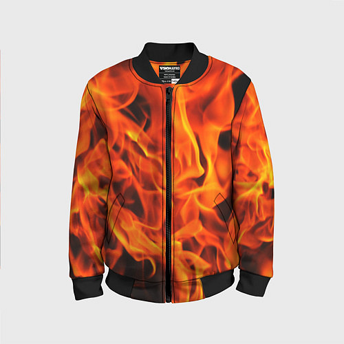 Детский бомбер ОГОНЬ / 3D-Черный – фото 1