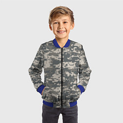 Бомбер детский Цифровой камуфляж, цвет: 3D-синий — фото 2