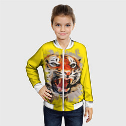 Бомбер детский Оскал тигра, цвет: 3D-белый — фото 2