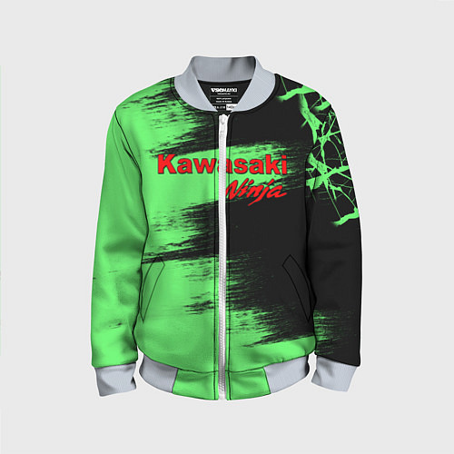 Детский бомбер Kawasaki / 3D-Серый – фото 1