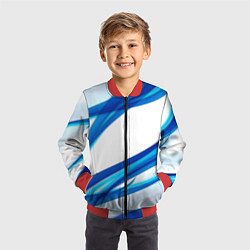 Бомбер детский STRIPES BLUE, цвет: 3D-красный — фото 2
