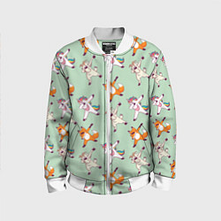 Бомбер детский Dabbing Animals, цвет: 3D-белый