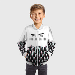 Бомбер детский BILLIE EILISH GLITCH, цвет: 3D-белый — фото 2
