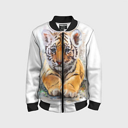 Бомбер детский Tiger Art, цвет: 3D-черный