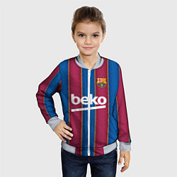 Бомбер детский FC Barcelona 2021, цвет: 3D-серый — фото 2