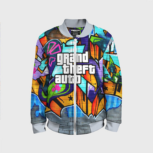 Детский бомбер GTA / 3D-Серый – фото 1