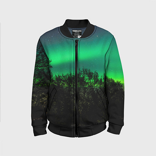 Детский бомбер Северное сияние / 3D-Черный – фото 1