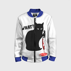 Бомбер детский What Cat, цвет: 3D-синий