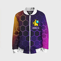 Бомбер детский AMONG US АМОНГ АС, цвет: 3D-белый