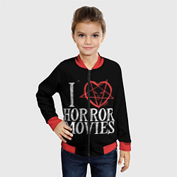 Бомбер детский I Love Horror Movies, цвет: 3D-красный — фото 2