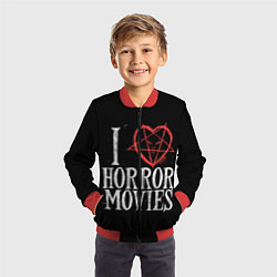Бомбер детский I Love Horror Movies, цвет: 3D-красный — фото 2