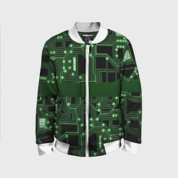 Бомбер детский Неоновая схема, цвет: 3D-белый