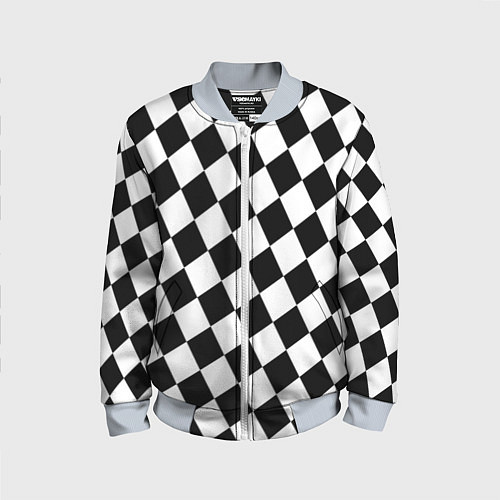 Детский бомбер Клетки / 3D-Серый – фото 1