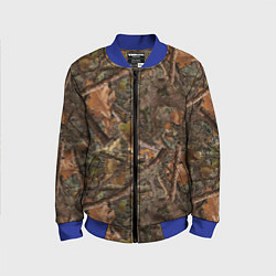 Бомбер детский Охотничий камуфляж, цвет: 3D-синий