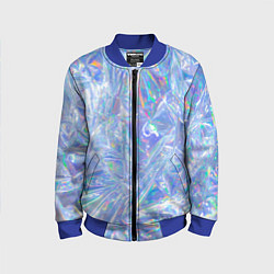 Бомбер детский 3d ice glitch, цвет: 3D-синий