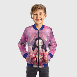 Бомбер детский Незуко Камадо, цвет: 3D-синий — фото 2