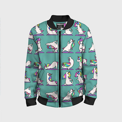 Детский бомбер Единороги Зарядка / 3D-Черный – фото 1